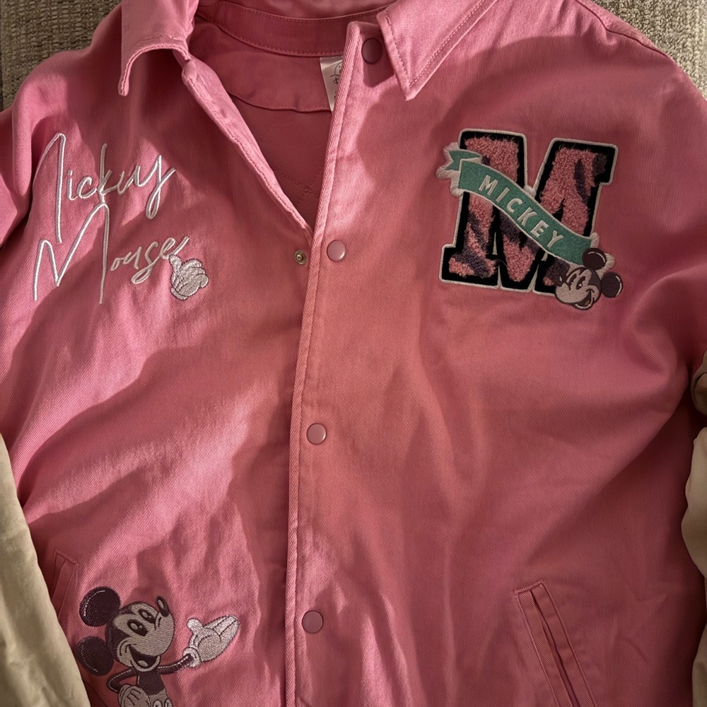 Disney Mickey Mouse Pink Varsity Jacket for Women by Her Universe - Size 1X, NWT
